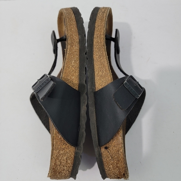 Birkenstock Gizeh Birko-Flor Thong Sandals Sz 38 Black Comfort Casual Breathable - Picture 8 of 11